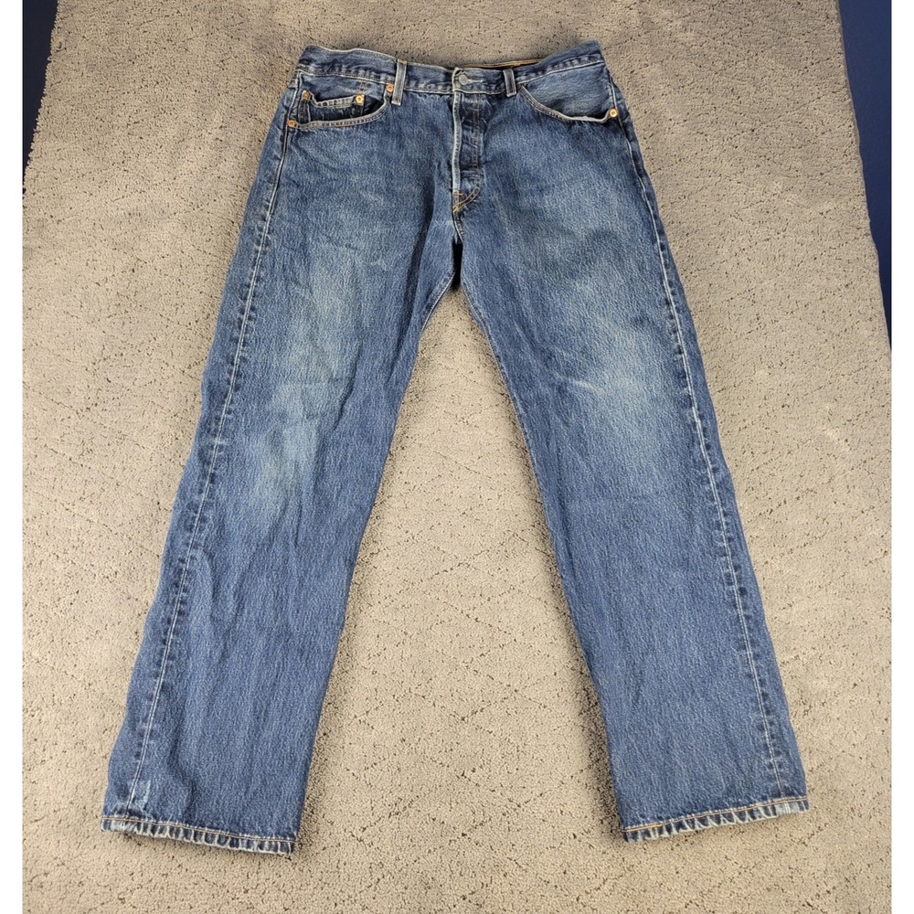 VTG Levis 501 Jeans Mens 38x32 Blue Button Fly Straight Leg Colombia Y2K 2003